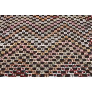 Tapis turc classique ethnique, design patchwork noir et blanc, écologique, traditionnel, 5,1 x 8,6 pieds, couverture de sol en laine, entrée - Product Image 5