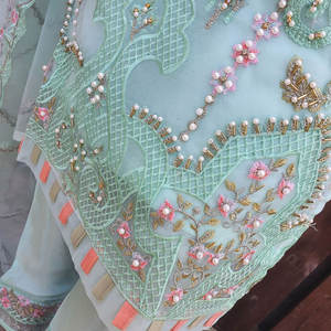 Fashionable Custom <b>Lady</b> Polyester Ruffle Maxi <b>Dress</b> Long Sleeve Embroidered Party <b>Dress</b> Pakistani/Indian Style Fashionable <b>Suit</b> - Product Image 5