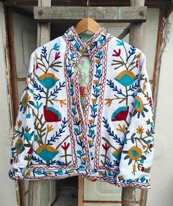Boho Vintage Suzani Brodé Coton Manteau À La Main Indien Veste Ethnique Festival Survêtement - Product Image 6