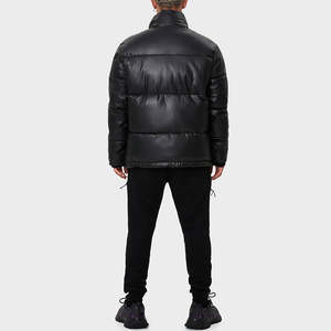 Veste à capuche en polyester/coton tissé pour homme, décontractée, col montant, fermeture éclair, matelassée, style puffer, fournisseur - Product Image 3