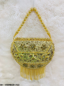 Bolso de noche hecho a mano con piedra de cristal y metal, bolso increíblemente detallado para mujeres en ocasiones de alto perfil - Product Image 3