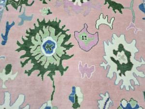 Alta calidad bordado 8x10 color rosa tradicional tejido a mano Oushak comprar moderno turco Oushak alfombra 8x10, 10x14 alfombra única - Product Image 3