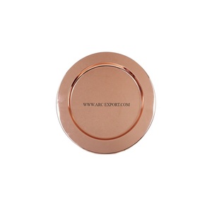 Assiette Chargeur Cuivre Poli Forme Personnalisée Assiette Chargeur de Service Alimentaire Deluxe Qualité Grande Taille Dessus de Table Ustensiles de Cuisine Plaqué - Product Image 1