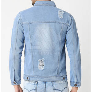 Vestes en jean sur mesure pour hommes de style High Street avec col montant, durables, les plus vendues, nouveau motif de lettres pour l'hiver - Product Image 4