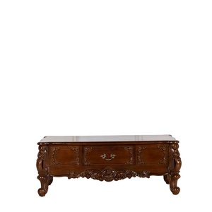 Mesa de Centro de Madera Maciza Europea de Lujo con Diseño Tradicional y Cajones - Marca Ardena - Product Image 1