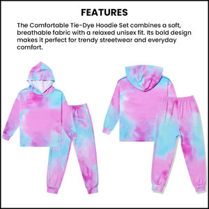 Cómodo conjunto de Sudadera con capucha Tie-Dye-Unisex, ideal para ropa de calle - Product Image 5