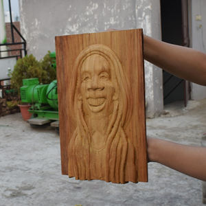 Bob Marley ศิลปะไม้แกะสลักติดผนังที่ทำจากไม้สักธรรมชาติที่แขวนผนังทำจากไม้สักตกแต่งบ้านอย่างมีสไตล์ - Product Image 5