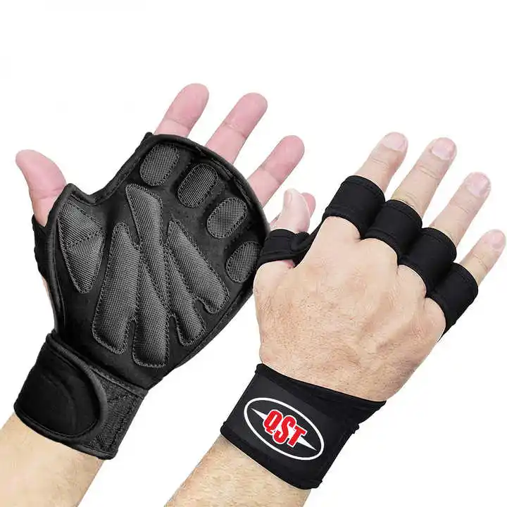 Individuelles Logo Cross-Fit belüftete Handschuhe Fitness Fitness Pull-Ups Gewichtheben Training Handgelenk Unterstützung Handflächenschutz Anti-Rutsch-Handschuhe