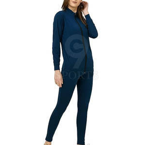 Survêtement pour femme de qualité supérieure 100% coton deux pièces avec manches longues motif solide Style décontracté tissu à tricoter - Product Image 3