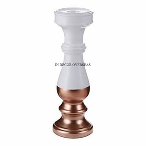 เชิงเทียนโลหะสีขาวสองชั้นเคลือบผงและทองแดงแบบโบราณ - Product Image 1