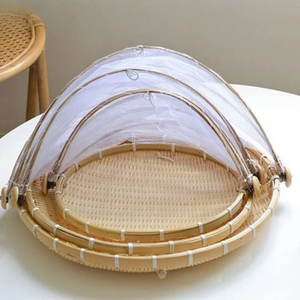 Premium Vietnamese BAMBOO <b>TRAY</b> with Mesh Cover Traditional & Eco-Friendly Bamboo Material, Available in Many Sizes - Product Image 2