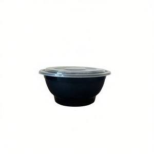 38oz PP Disposable Noodle <b>Bowl</b> in Black and White Durable and Versatile - Product Image 2