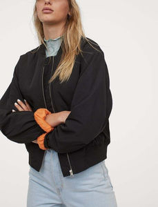 Custom Stylish High Quality <b>Genuine</b> Sheep Skin Bomber Jacket for Women with Embroidery Breathable & Winter Ready - Product Image 2