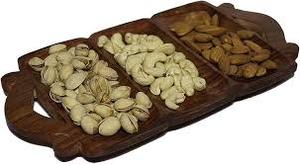 Plateau de service en bois moderne à 4 sections en forme de cœur pour la cuisine, pour les fruits secs et les collations, pour le service sur table - Product Image 4