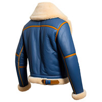 Veste en toile et cuir bleu royal beige pour homme, écologique, respirante, coupe-vent, chaude pour l'hiver, couleur et taille personnalisées