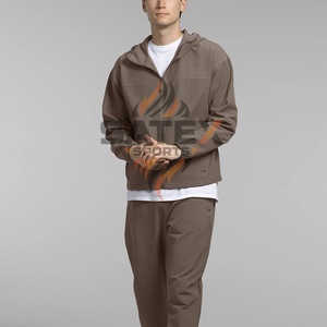 Sweat à capuche zippé pour homme 100% coton, respirant, en polaire, service OEM, haute qualité, 2 poches brodées - Product Image 6