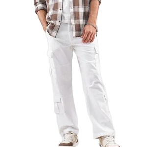 Pantalon cargo ample en coton de haute qualité avec logo personnalisé, coupe ample, style vintage, délavé, surdimensionné pour homme - Product Image 6