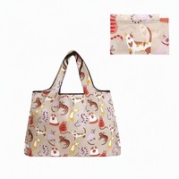 Grand sac fourre-tout en nylon grande capacité avec pochette de rangement, sac d'épicerie réutilisable et pliable pour le marché et les voyages, impression personnalisée, vente en gros
