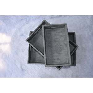 Set of 3 Rectangle Decorative Concrete Microtopping Trays - Product Image 1