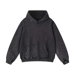 Sudadera con Capucha Holgada de Estilo Urbano, Lavado Ácido, Talla Grande para Hombre - Product Image 5