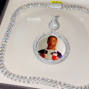 Pendentif Homme Personnalisé en Argent Sterling de Luxe avec Photo Moissanite VVS Glacée, Breloque Hip Hop pour Homme, Cadeau Personnalisé - Product Image 3