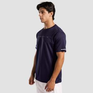 T-shirt en coton biologique tricoté Move Max (Navy) 200 g/m² – Haut d'entraînement de sport imprimé pour l'exercice – Modèle Navy - Product Image 3