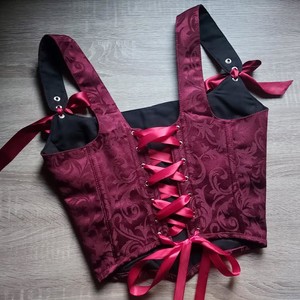 100% Corset de brocart marron de qualité supérieure pour les femmes avec Shapewear réglable mi meilleur Corset en gros Service OEM & ODM - Product Image 3