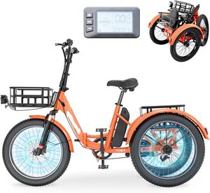 Tricycle électrique MOONCOOLLS disponible, vélo électrique pliable à 3 roues, 48V 500W750W, vélo électrique motorisé avec cadre en aluminium - Product Image 1