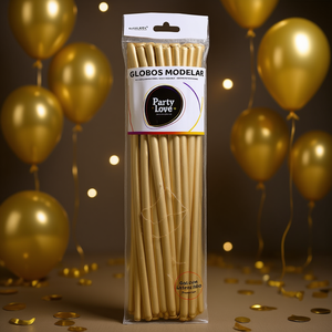 Party Love Metallic <b>Round</b> Latex <b>Balloon</b> 260 Gold Cromado Premium 50 Pcs 8445178026292 - Product Image 3