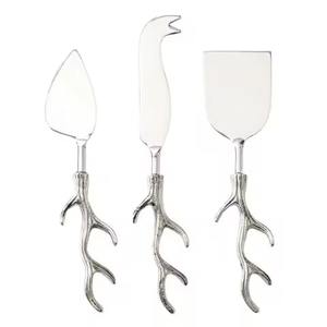 Elegante Juego de Cubiertos Dorados, Cuchillo para Queso, Tenedor, Espátula, Acero Inoxidable, Mangos de Acero Inoxidable, Apto para Lavavajillas, Ecológico - Product Image 2