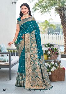 El último diseñador Banarasi Silk Heavy Woven Work Saree de Fab Zone - Product Image 5