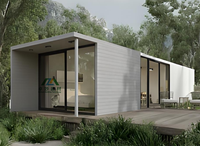 Cabane en bois préfabriquée moderne et contemporaine, écologique, alimentée à l'énergie solaire, durable, imperméable, installation rapide, couleur personnalisée