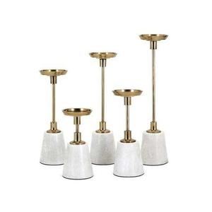 Bougeoir en laiton de vente chaude avec fini or et marbre en laiton Top Garde fait dernier bougeoir conçu - Product Image 1