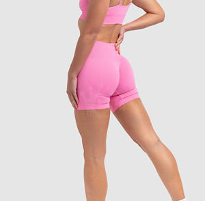 Premium Quality Women's Seamless Sports Fitness <b>Shorts</b> Custom Order Made in Pakistan Wholesale Sports Bodysuits & <b>Jumpsuits</b> - Product Image 2