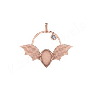 Colgante de plata de ley de moda 37*32mm buena calidad genuino circón bisel ajuste boda joyería regalo encontrar componentes - Product Image 5