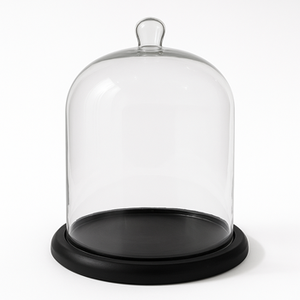 โถแก้วทรงกระดิ่งพร้อมฐานไม้เทียนหอมฝาครอบโดมหรูหราตกแต่งโต๊ะ - Product Image 1