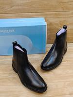Lujosas botas de patrón sólido para hombre, zapatos de seguridad de cuero de corte bajo impermeables para hombre, zapatos de trabajo de construcción con botas de cuero en los dedos del pie