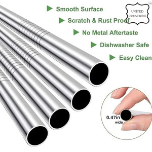 Luxury Stainless Steel Tumbler with Straight and Bent Reusable <b>Metal</b> <b>Straws</b> Boxed Set for Premium Drinking Experience - Product Image 3