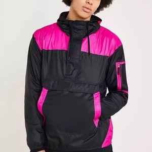 Moda personalizada ligero satén poliéster a prueba de viento bordado sudaderas con capucha al aire libre Anorak senderismo otoño Streetwear - Product Image 1
