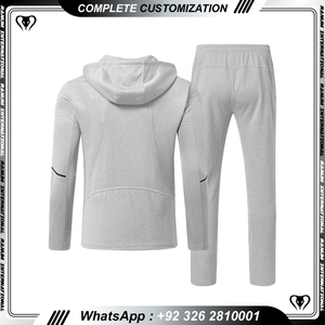 Ensemble de survêtements à glissière pour hommes avec survêtement élastique à passepoil - Product Image 5