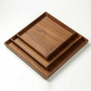 Bandeja Cuadrada de Madera Ecológica |   Plato de Acabado Natural para Restaurantes, Bodas, Ramadán |   Apto para Microondas |   OEM - Product Image 1