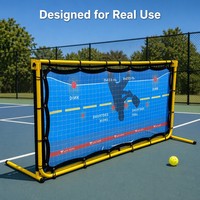 Filet de rebond portable pour pickleball, angle réglable, écran d'entraînement pour la pratique du pickleball, aide à l'entraînement autonome, pour terrain intérieur/extérieur, en nylon