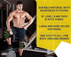 Mejor diseño personalizado elástico ruso gimnasio levantamiento de pesas accesorios de Fitness de alta resistencia rodilleras - Product Image 6