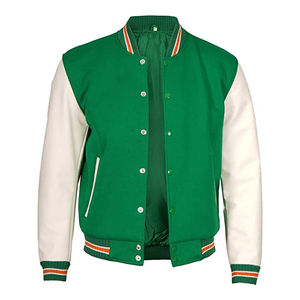 Blouson universitaire de baseball décontracté pour homme 2026, style Letterman, col montant, en cuir - Product Image 2