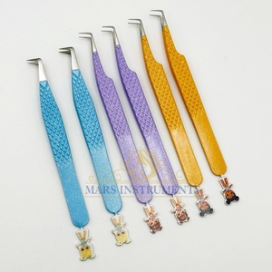 Nuevo diseño Bratz Girl Professional 90 grados CNC Extensiones de pestañas de acero inoxidable Pinzas Punta puntiaguda Estilo de volumen 12cm - Product Image 4