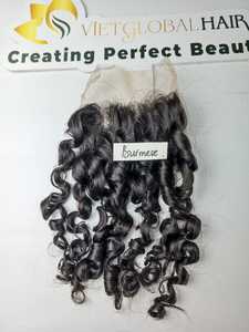 วิกผมมนุษย์ชาวพม่าแบบใหม่มีสีอ่อนหยิกเป็นลอนมีหนังกำพร้า100% ระดับพรีเมี่ยม - Product Image 2