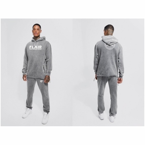 Chándal con capucha de algodón estilo Vintage 100%, detalle de costura cuadrado, técnicas bordadas con cuentas, estampado Tie-Dye versátil para invierno - Product Image 1