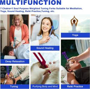 Kit d'activering des chakras avec diapasons, instruments de guérison pour la thérapie, la guérison ADN, le yoga et la méditation - Product Image 6