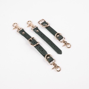 Ensemble de retenue BDSM 16 pièces de différentes couleurs et options de quincaillerie ceinture et menottes de cuisse BDSM-0006 en cuir de vachette véritable - Product Image 4