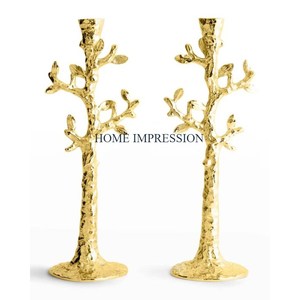 3 Decoración de mesa de Unión Base pulida de oro de aluminio con Decoración de mesa de vidrio transparente Hogar y eventos portavelas de mesa - Product Image 5